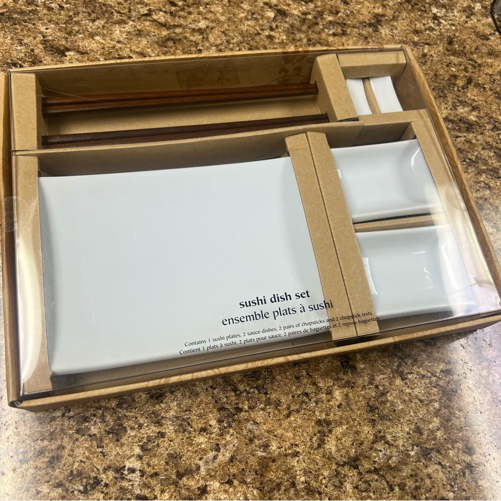 Elegant Sushi Dish Set - Complete 8-Piece Set, New in Box